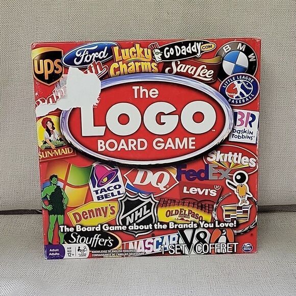 THE LOGO BOARD GAME   THE BRANDS YOU LOVE  SPINMASTER GAMES   Complete  ages 12+ - Picture 1 of 6